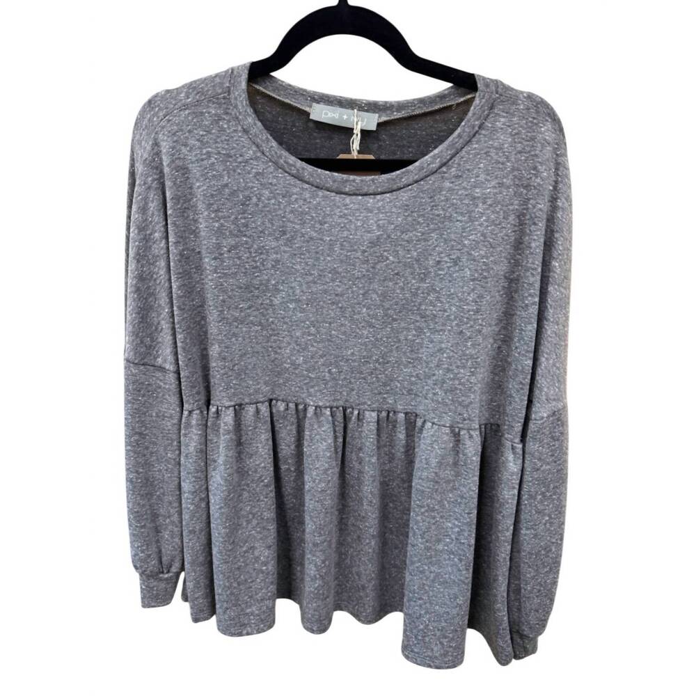 NEW PIXI + IVY women's babydoll tee in grey